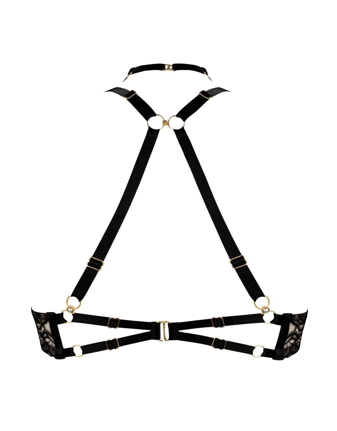 Bordelle Pearl Ouvert Wire Bra black — back detail