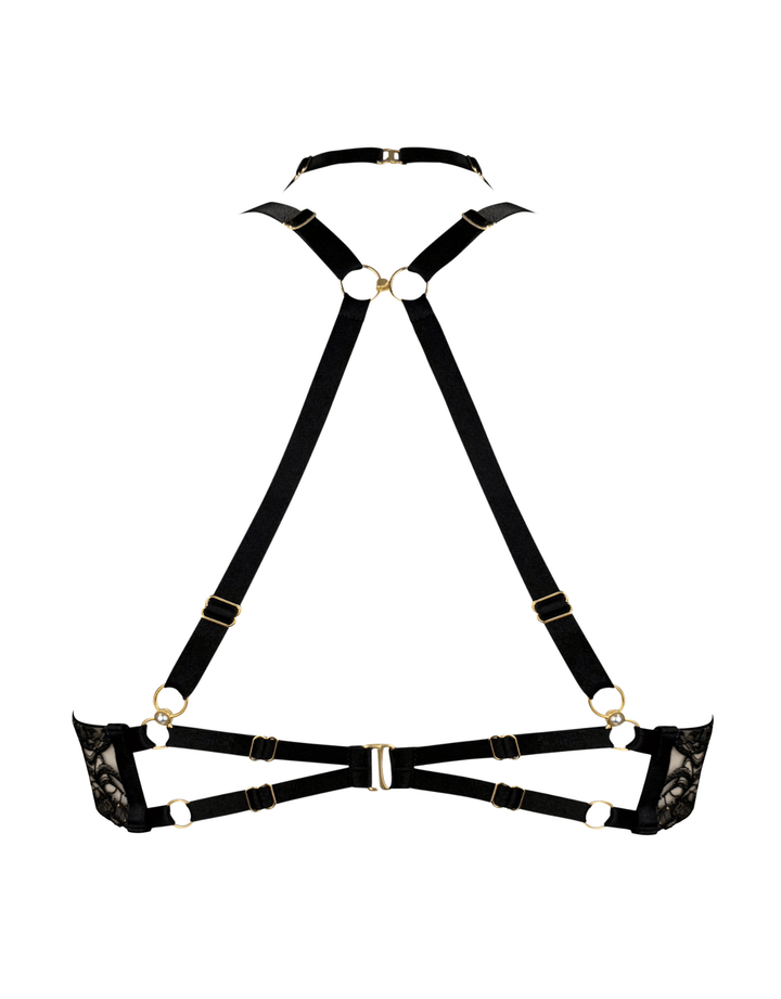 Bordelle Pearl Ouvert Wire Bra black — back detail