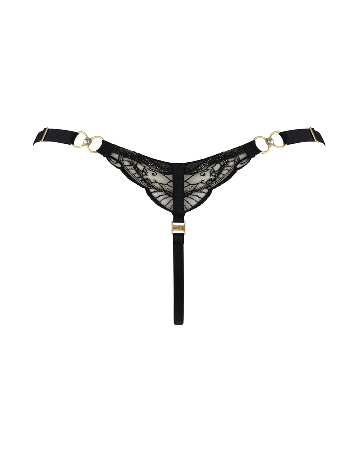 Bordelle Pearl Strap Thong Black — strap detail