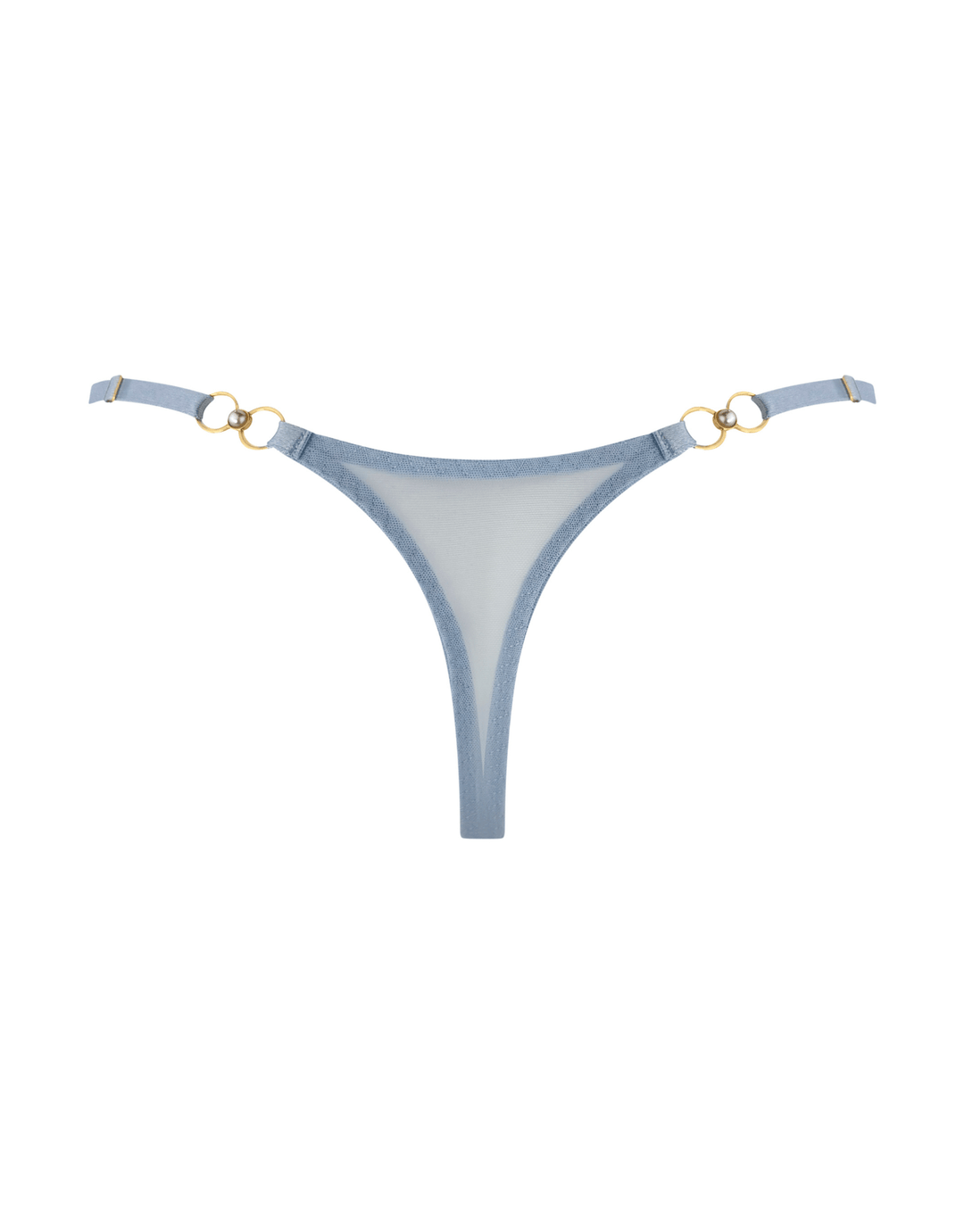 Bordelle Pearl Thong Dusty Blue — hardware detail