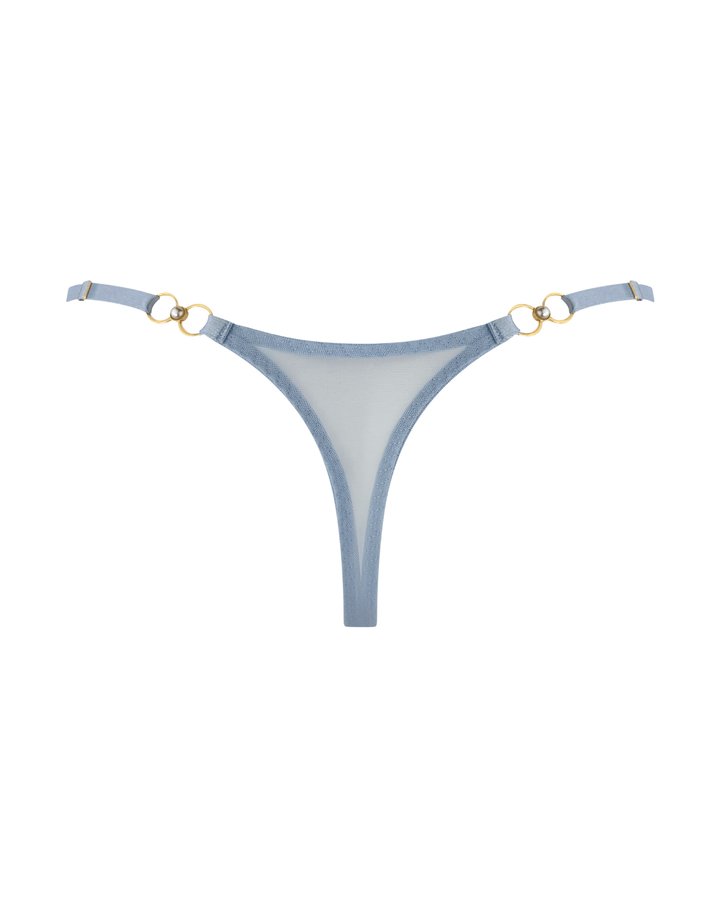 Bordelle Pearl Thong Dusty Blue — hardware detail