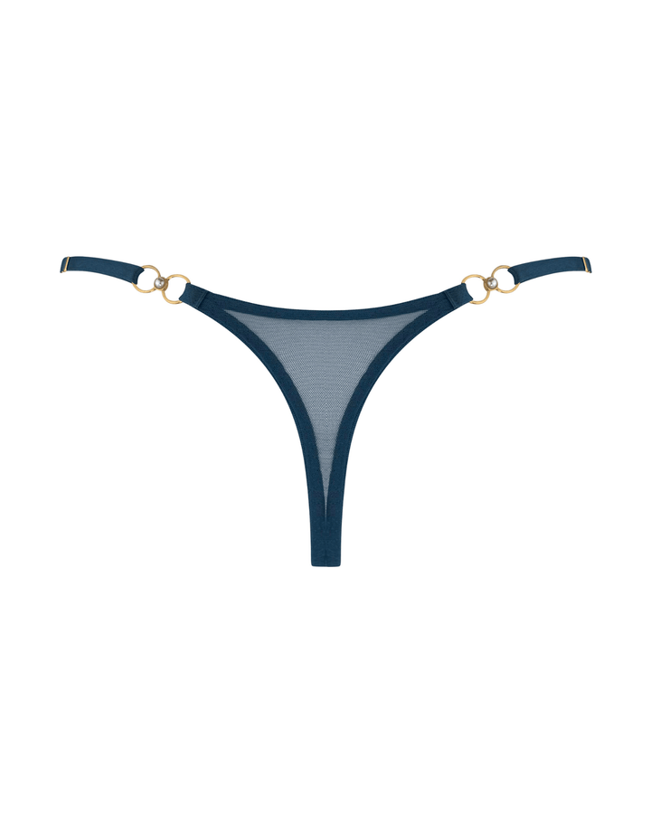Bordelle Pearl Thong teal — back detail