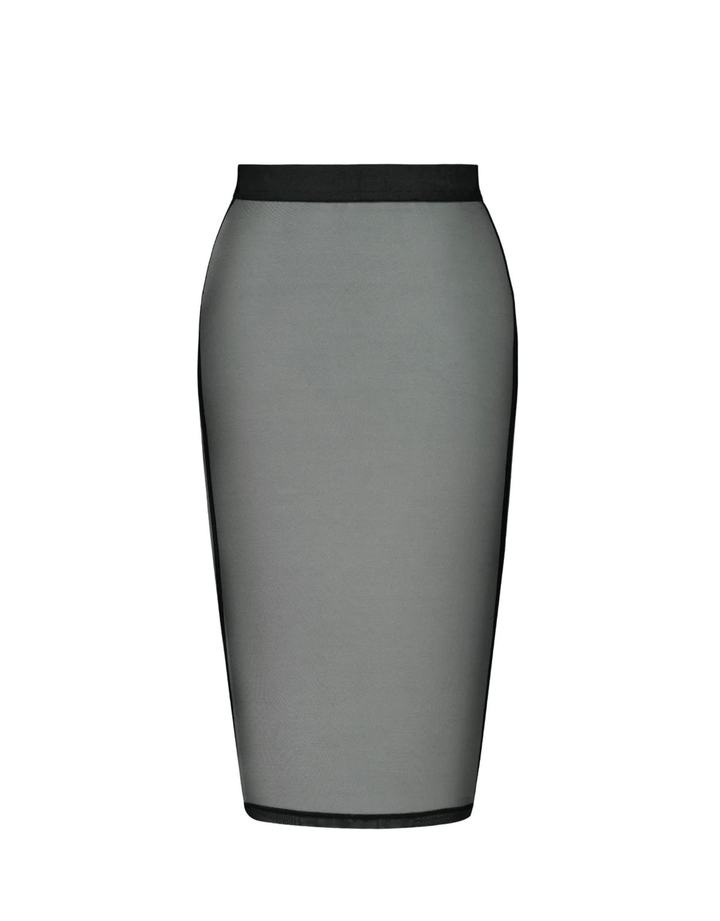 Bordelle Zenna Mesh Pencil Skirt black — product front view