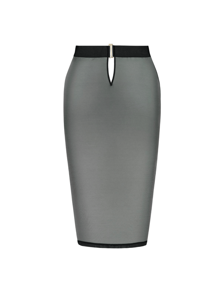 Bordelle Zenna Mesh Pencil Skirt black — product flat lay
