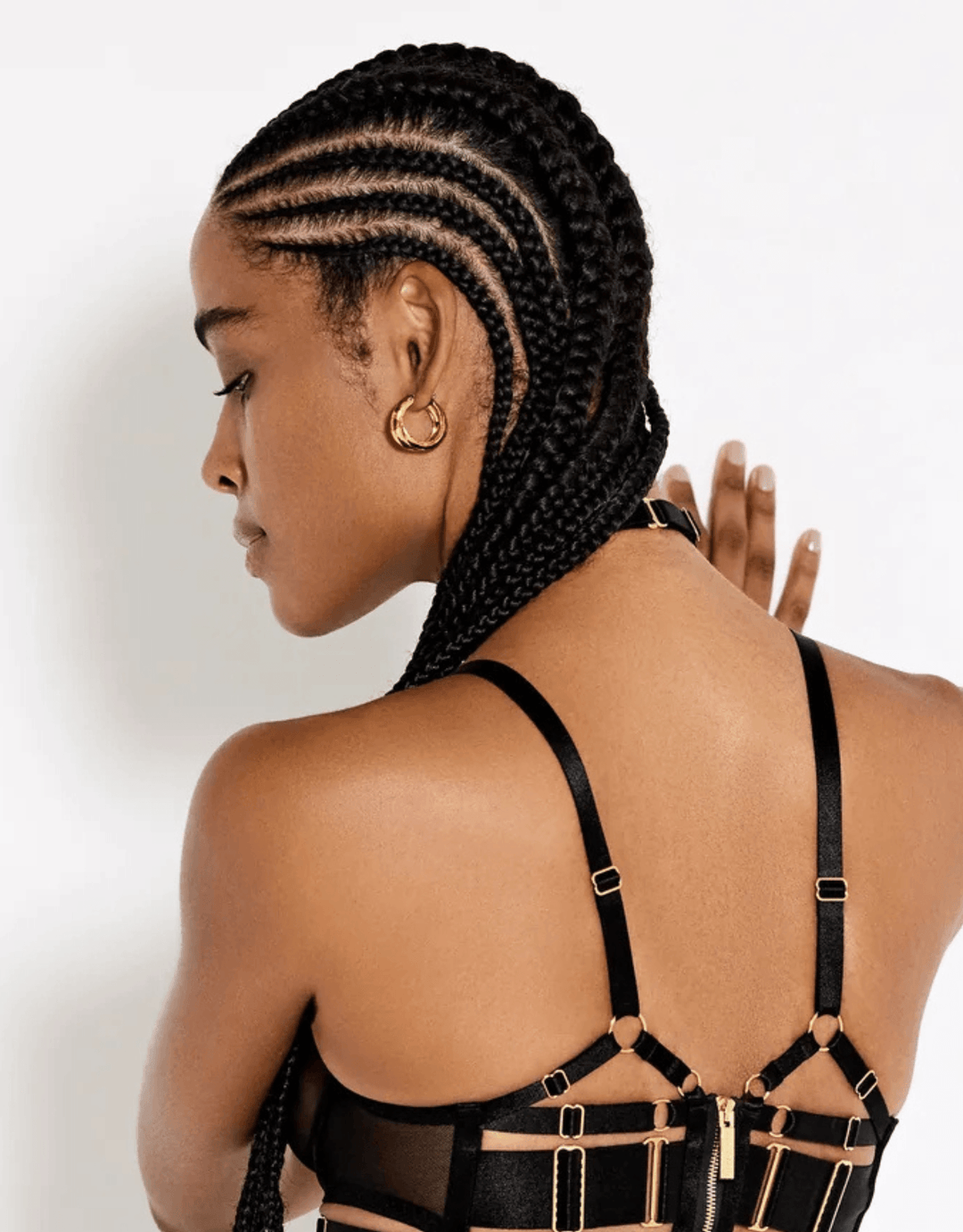 Bordelle Zenna Ring Collar black — back detail view