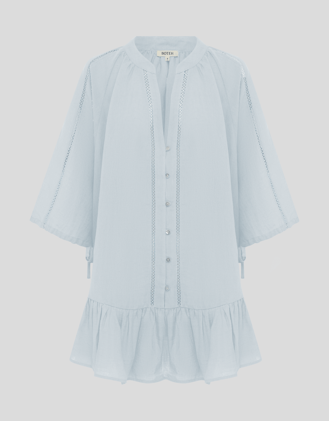 Boteh La Ponche Frill Dress Sky — relaxed fit back detail