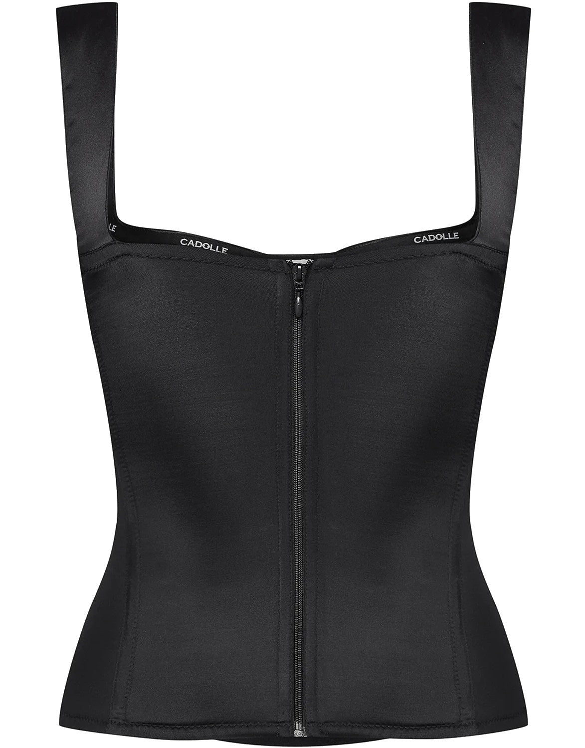 Cadolle Daisy Satin Bustier Black - Luxury French Lingerie Corset