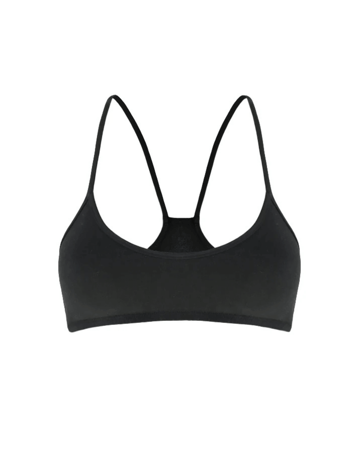 Essentials for Zula Franca Bralette Black — flat lay product view
