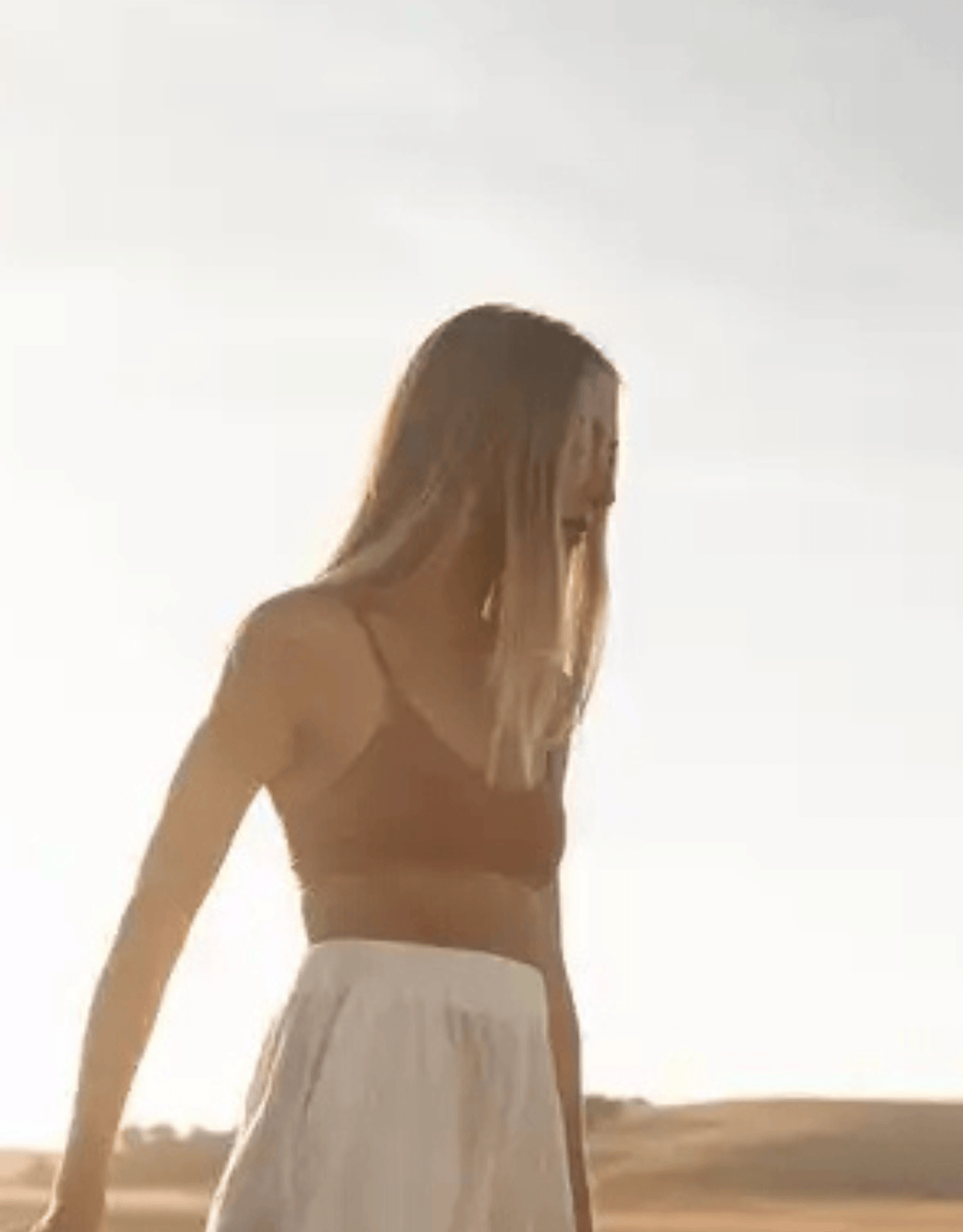Essentials for Zula Franca Bralette copper — sunlit back view