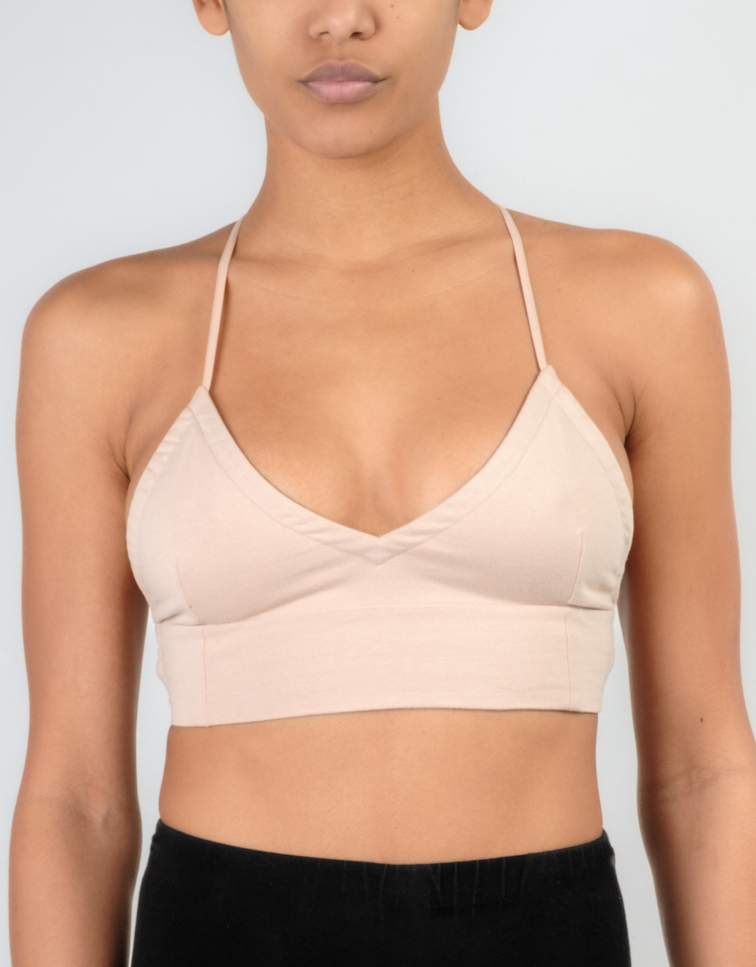 Essentials for Zula Octavia Bralette Ecru — front view on model