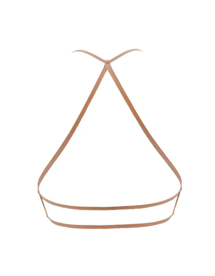 Essentials for Zula Octavia Bralette Ecru — minimal flat lay showing cross-back design