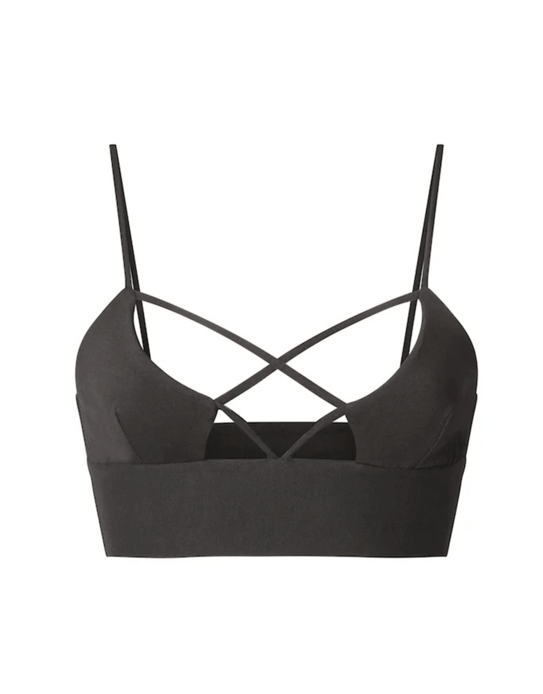Essentials for Zula Olympia Bralette Black — flat lay product view
