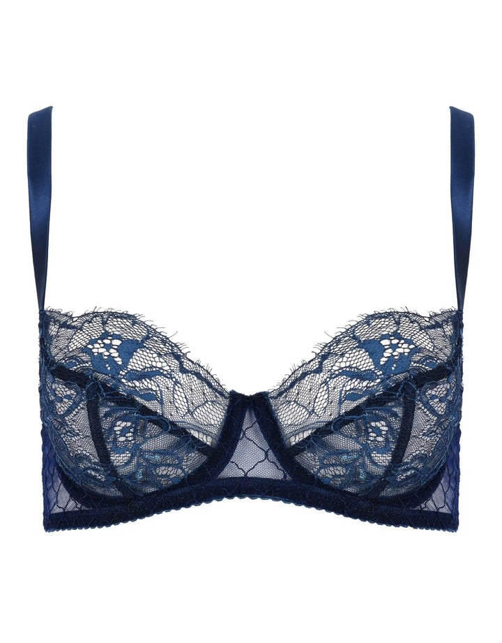 Fleur of England Bea Blue Lace Balcony Bra blue — product front view