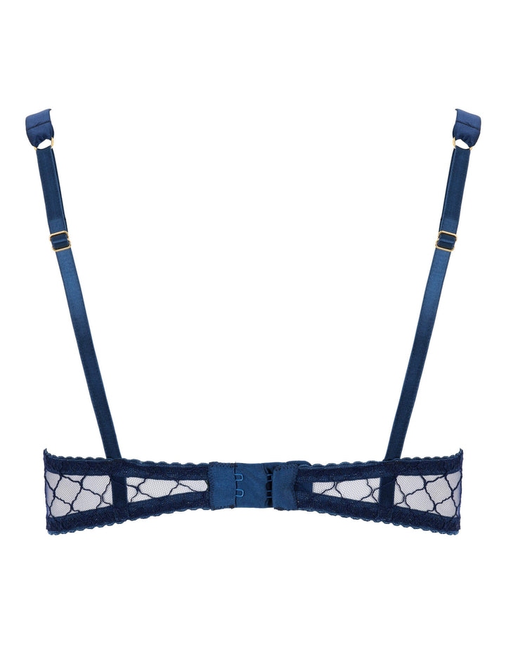 Fleur of England Bea Blue Lace Balcony Bra blue — product back view