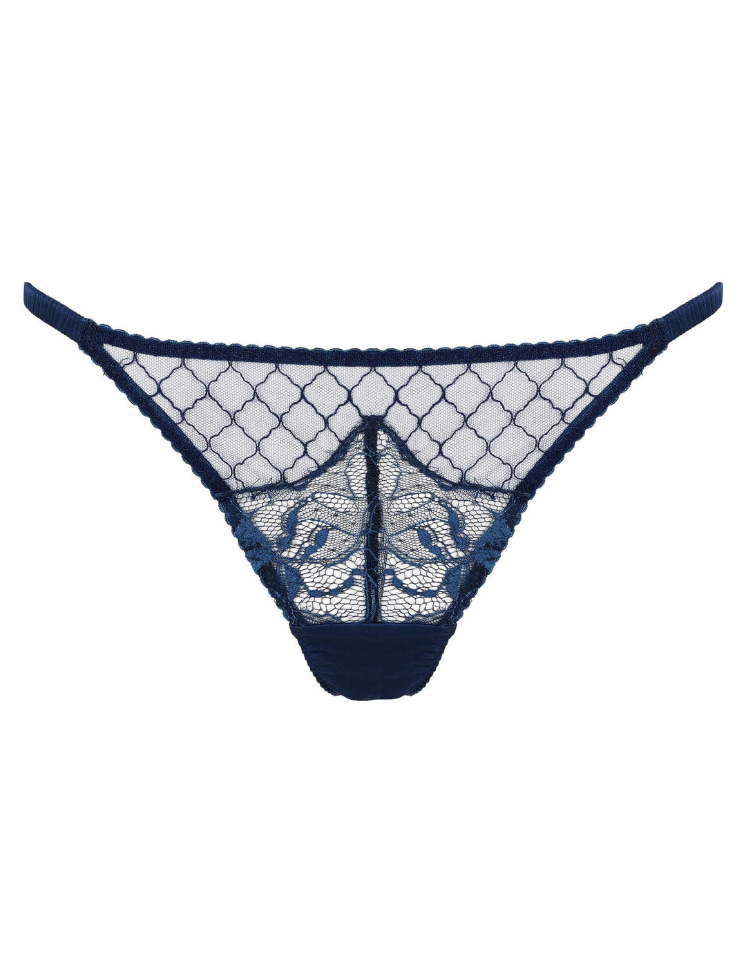 Fleur of England Bea Blue Lace Ouvert Brief — product front view