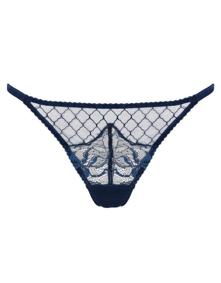 Fleur of England Bea Blue Lace Ouvert Brief — product front view