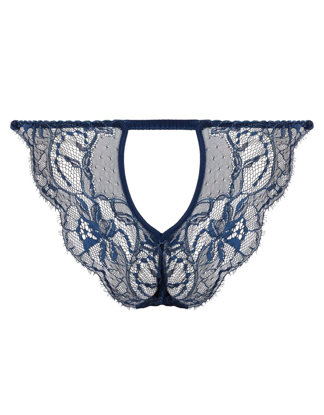 Fleur of England Bea Blue Lace Ouvert Brief — product detail view