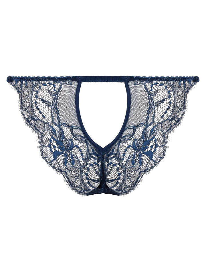Fleur of England Bea Blue Lace Ouvert Brief — product detail view