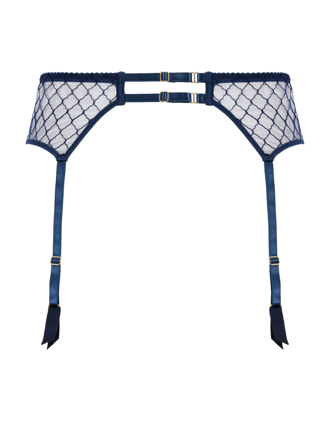 Fleur of England Bea Blue Lace Suspender Belt — product back view