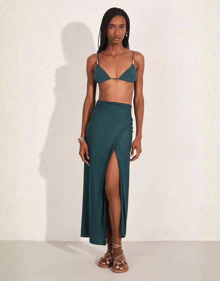 Lenny Niemeyer Knot Sarong Pacific Green — styled front view