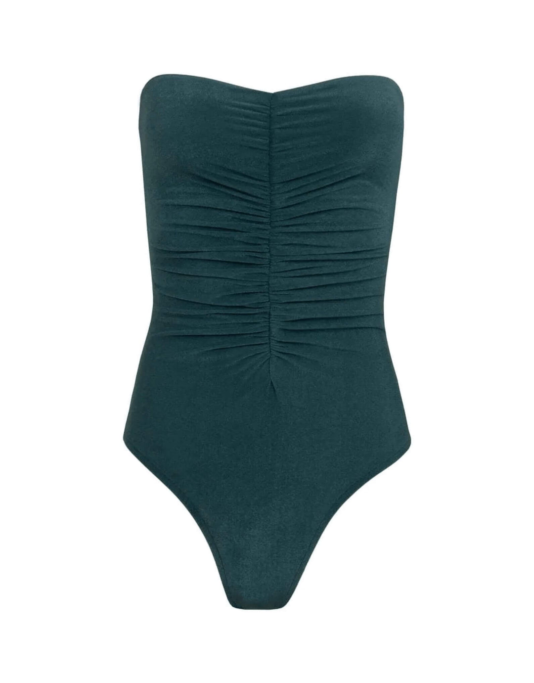 Lenny Niemeyer Textured Bandeau One Piece Pacific Green —  profile view
