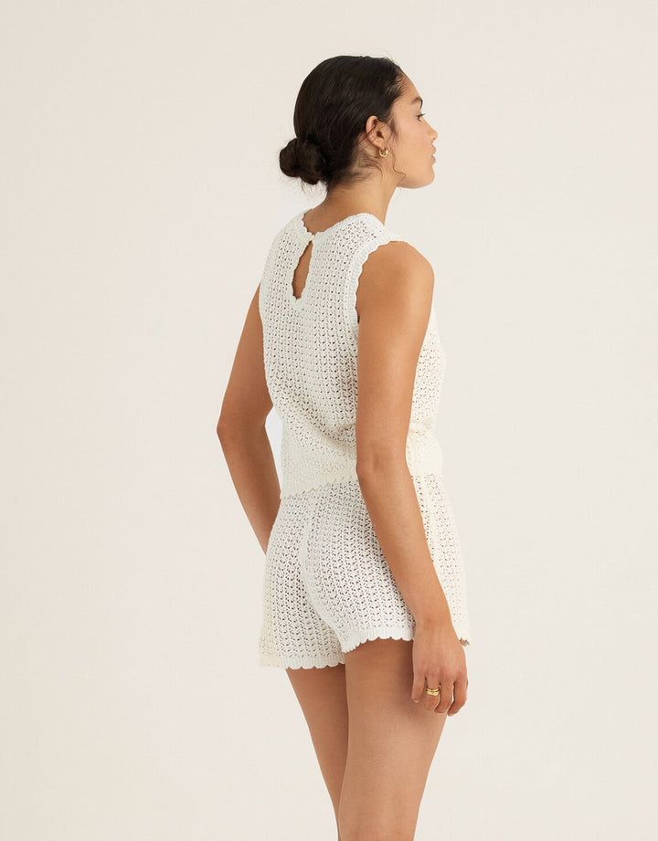 Pointelle Short Seashell