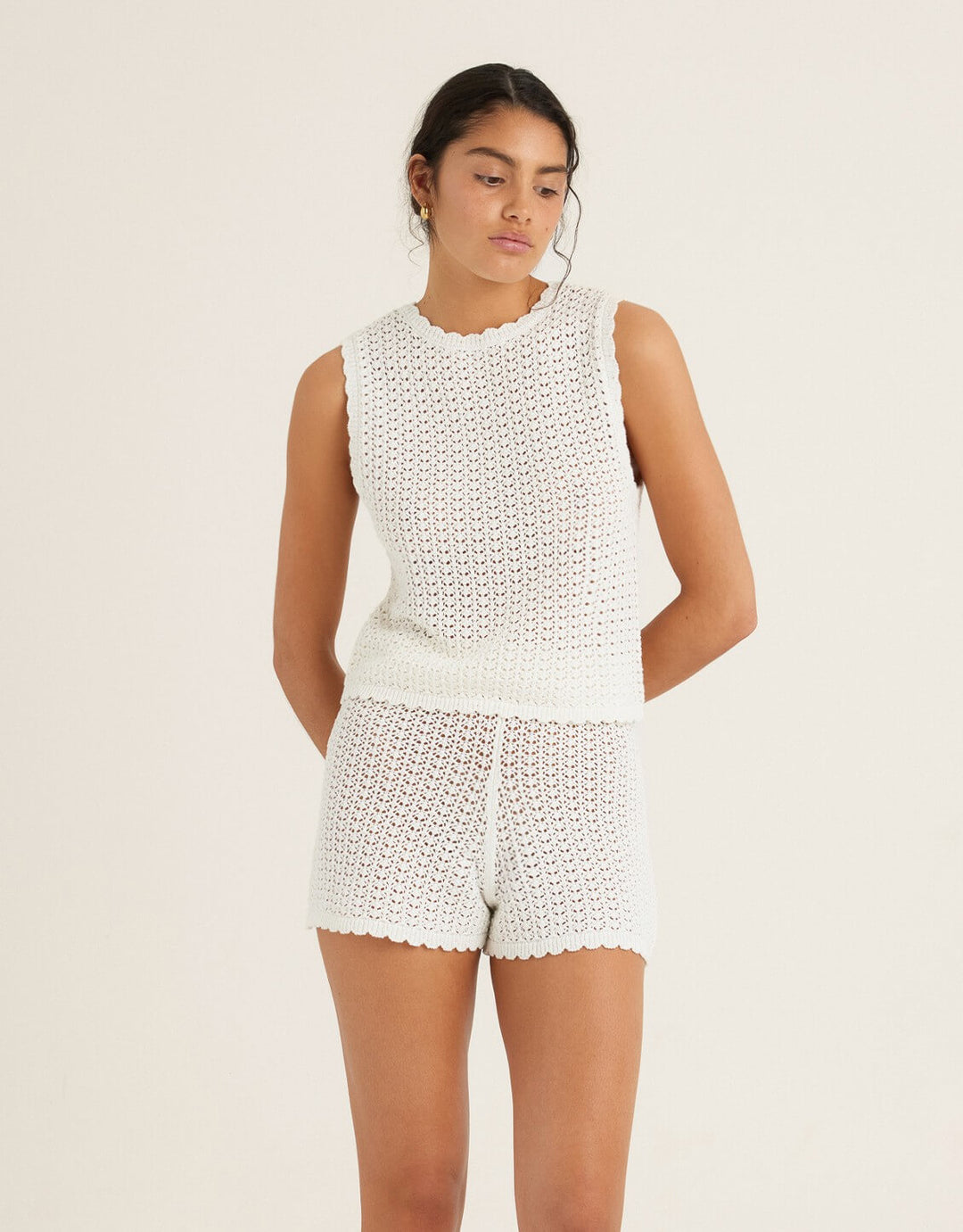 Pointelle Short Seashell