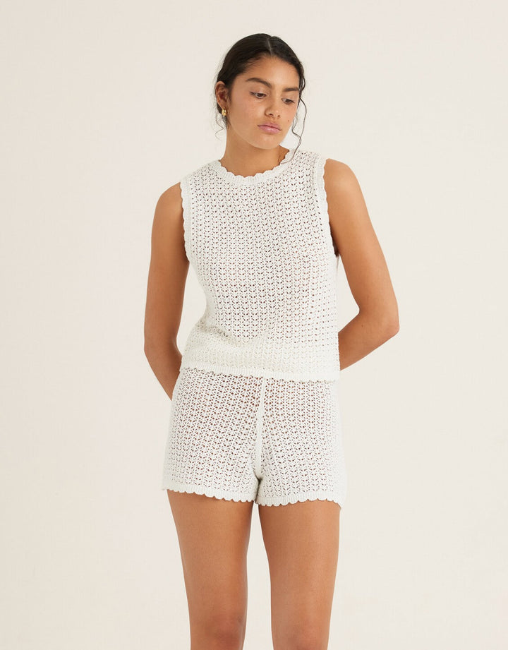 Pointelle Short Seashell