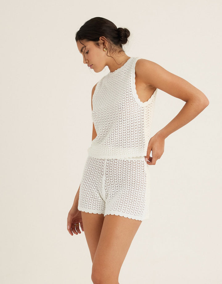 Pointelle Short Seashell