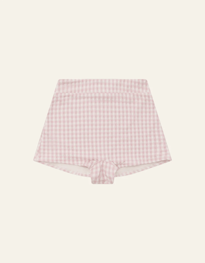 Peony Quintessential Short blush gingham — product flat lay