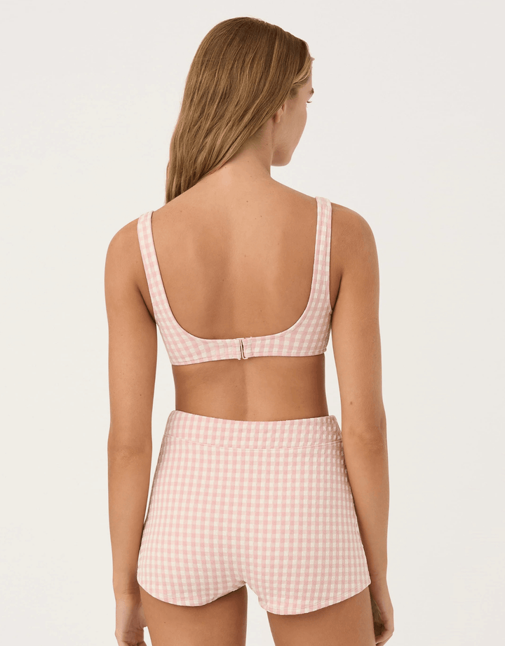 Peony Quintessential Short blush gingham — back view