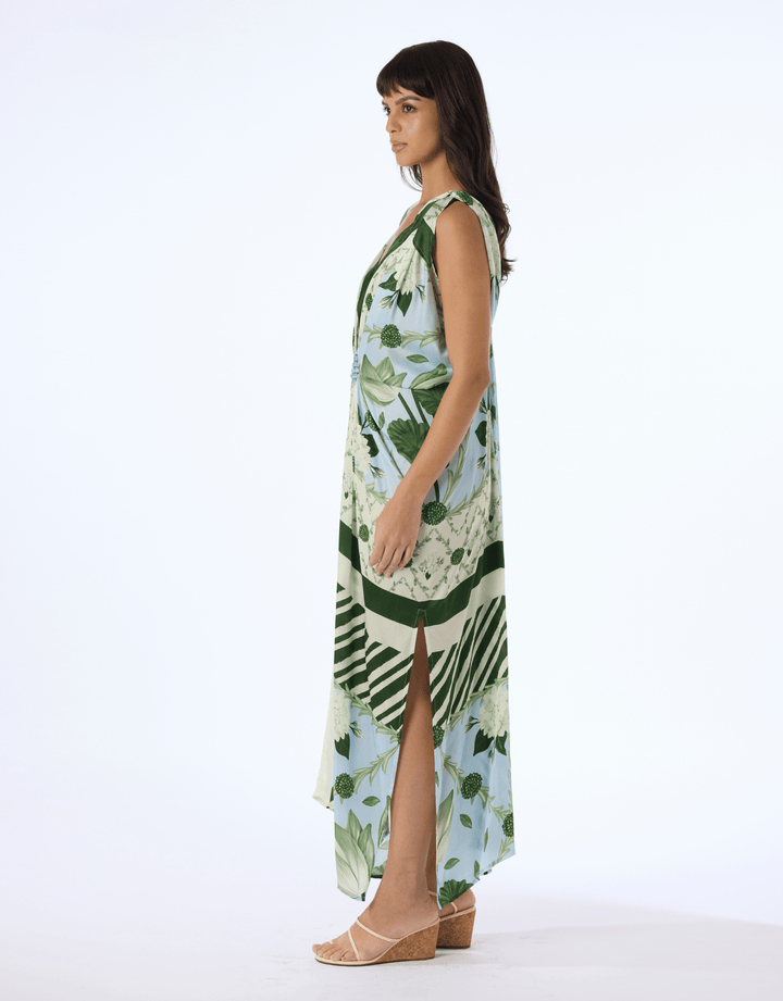 Verandah Hand Knotted Drape Gown — side profile
