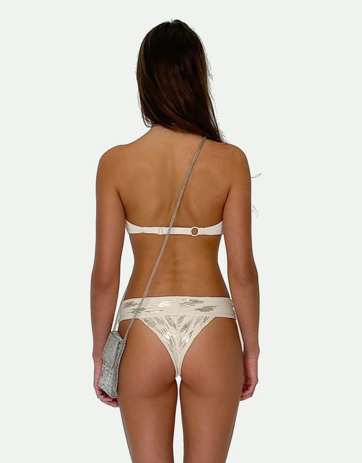 Embroidered Bandeau Top Black