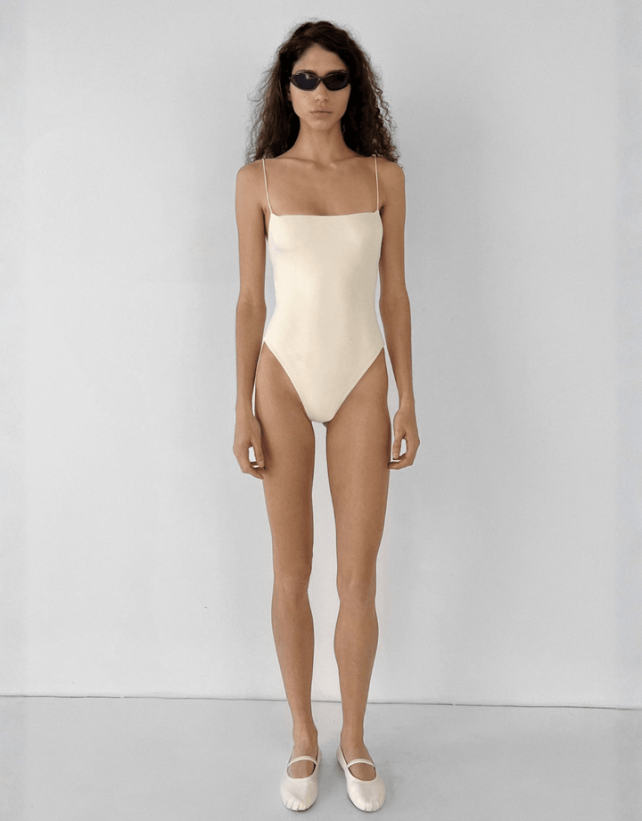 Ziah Fine Strap One Piece ecru — front view