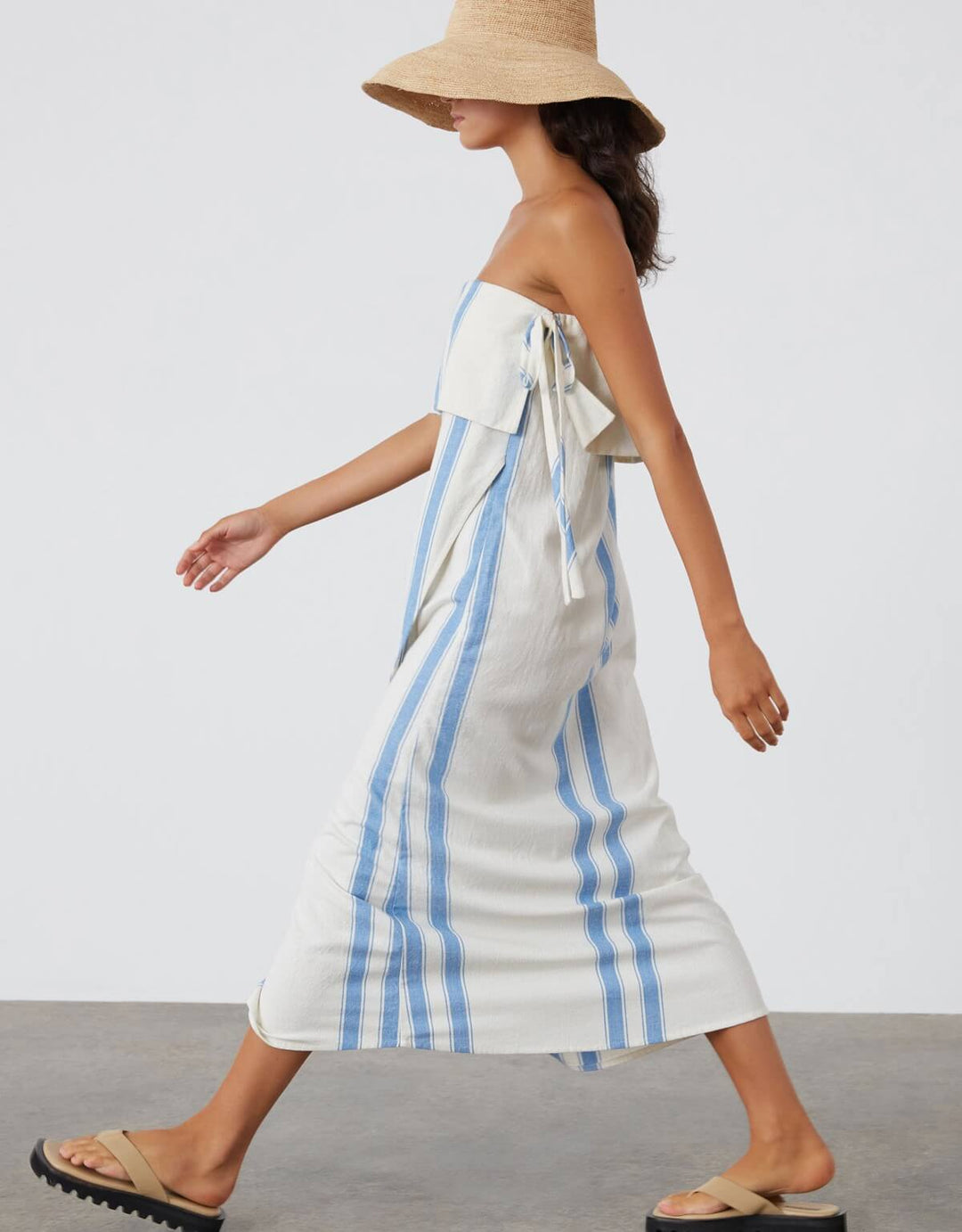 Zulu and Zephyr Marine Stripe Organic Cotton Blend Dress Resort wear