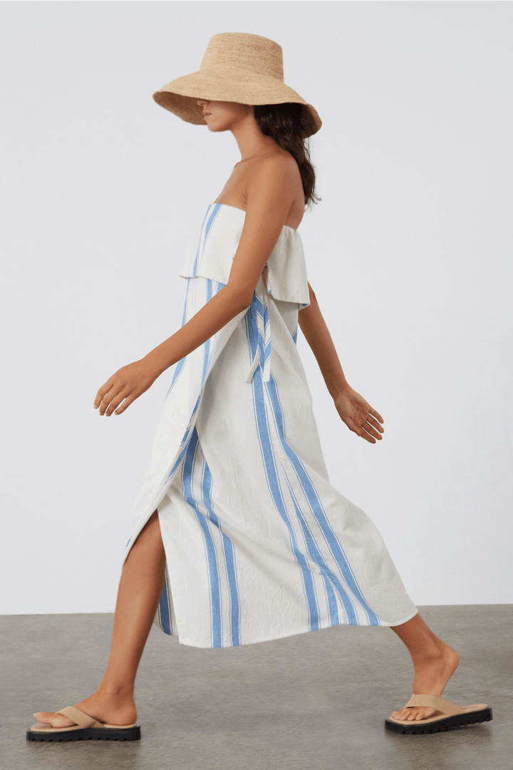 Zulu and Zephyr Marine Stripe Organic Cotton Blend Dress Resort wear