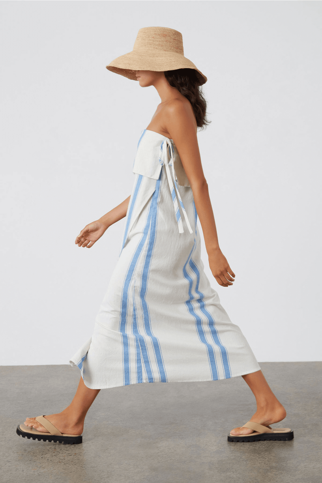 Zulu and Zephyr Marine Stripe Organic Cotton Blend Dress Resort wear