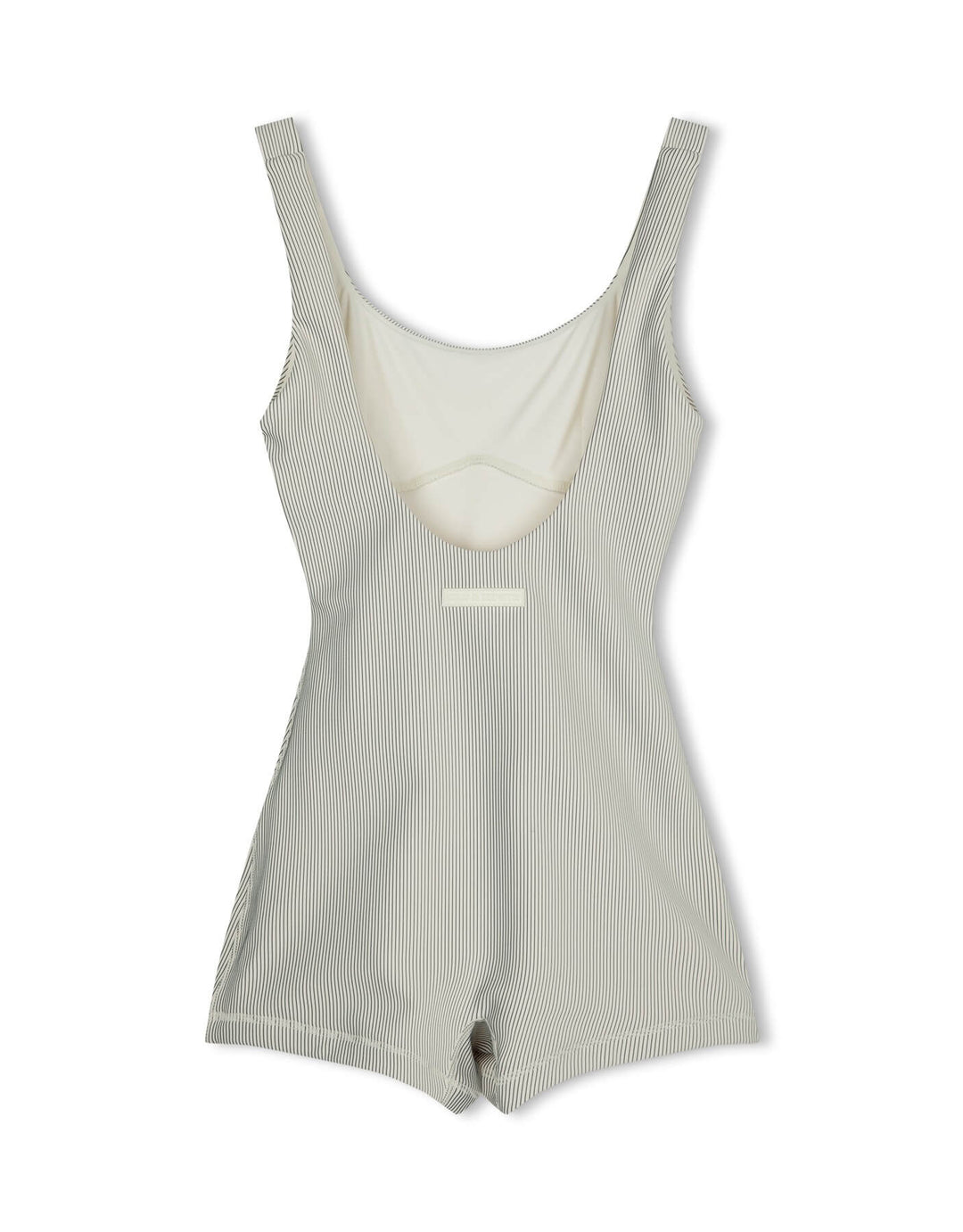 Zulu and Zephyr Coconut Stripe Rib Bralette Bodysuit Cream Activewear