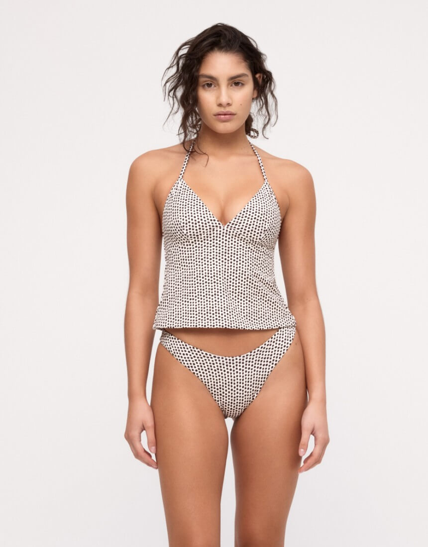 Zulu and Zephyr Reversible Curve Bikini Brief Natural Spot – Front View