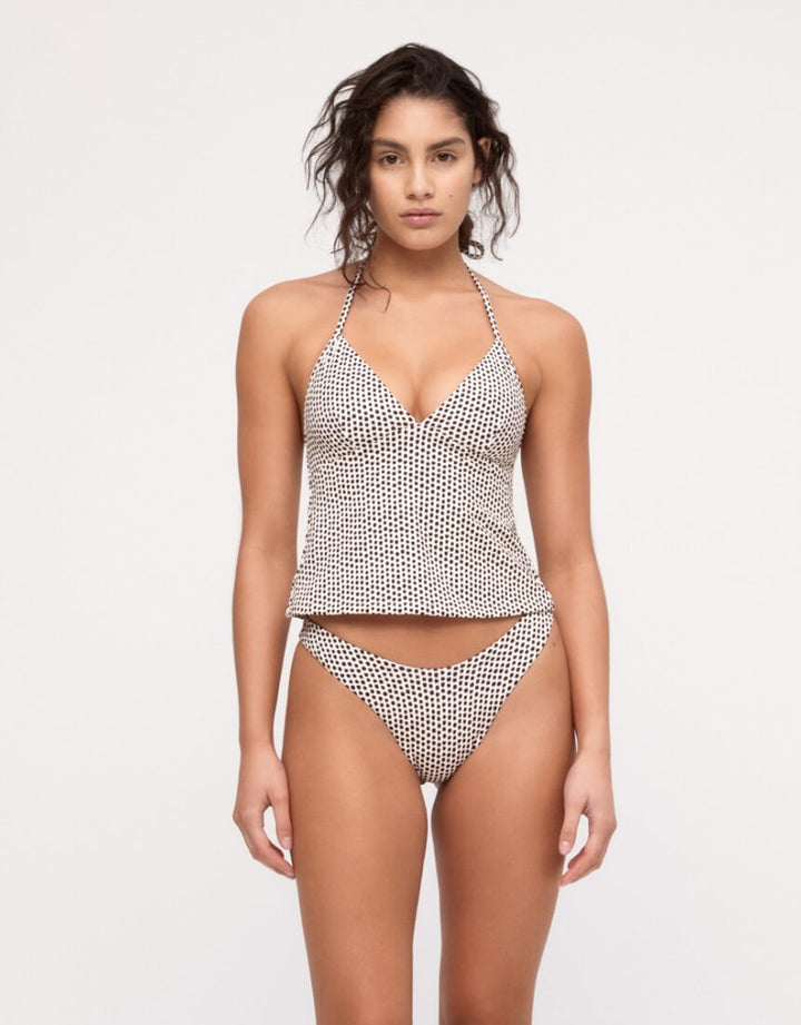 Zulu and Zephyr Reversible Curve Bikini Brief Natural Spot – Front View