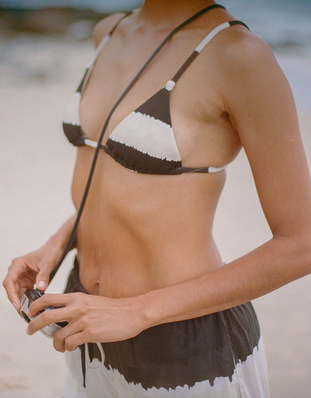 Zulu and Zephyr Triangle Bikini Top Tie Dye Stripe