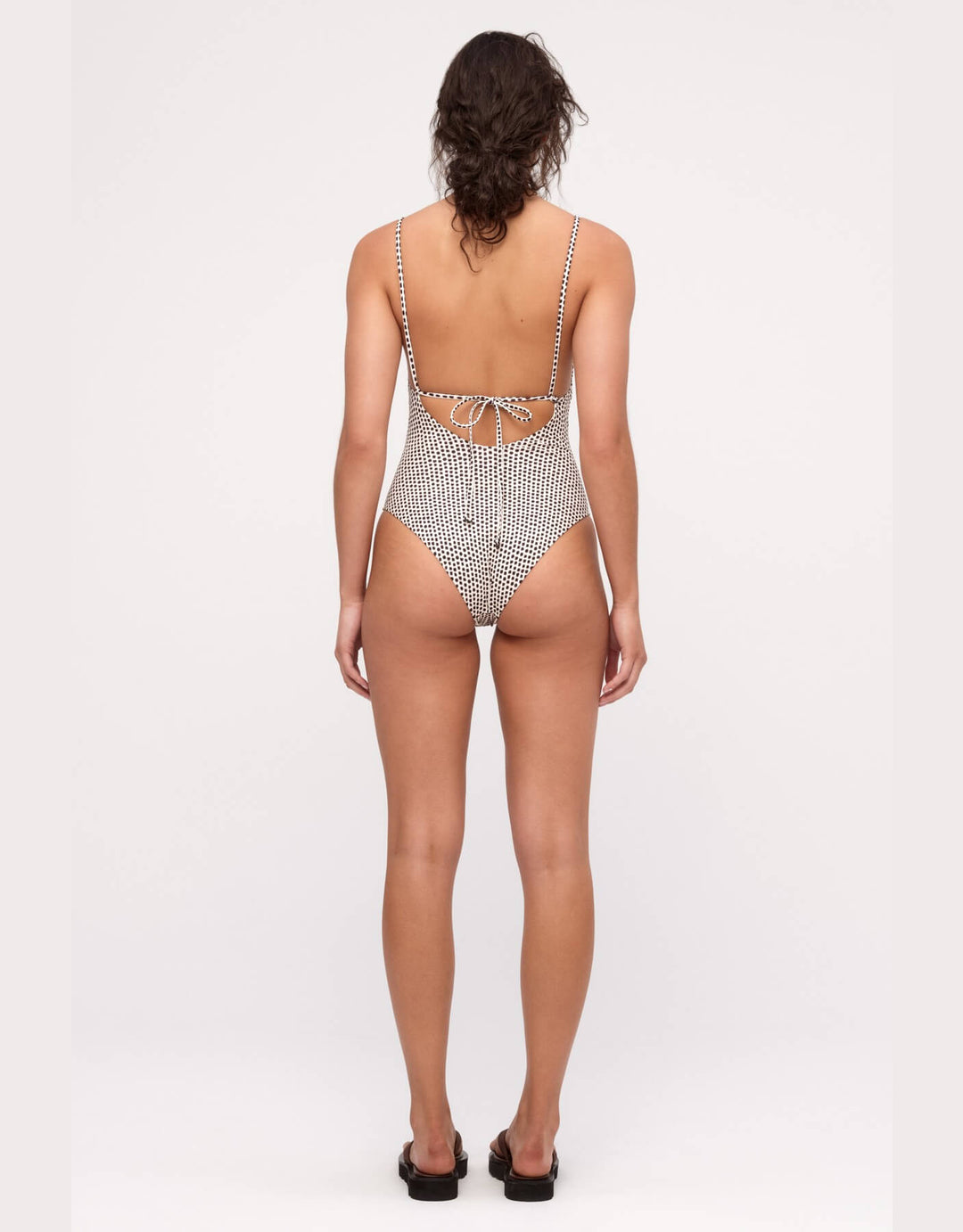 Zulu and Zephyr One Piece Natural Spot – Low Back with Adjustable Ties