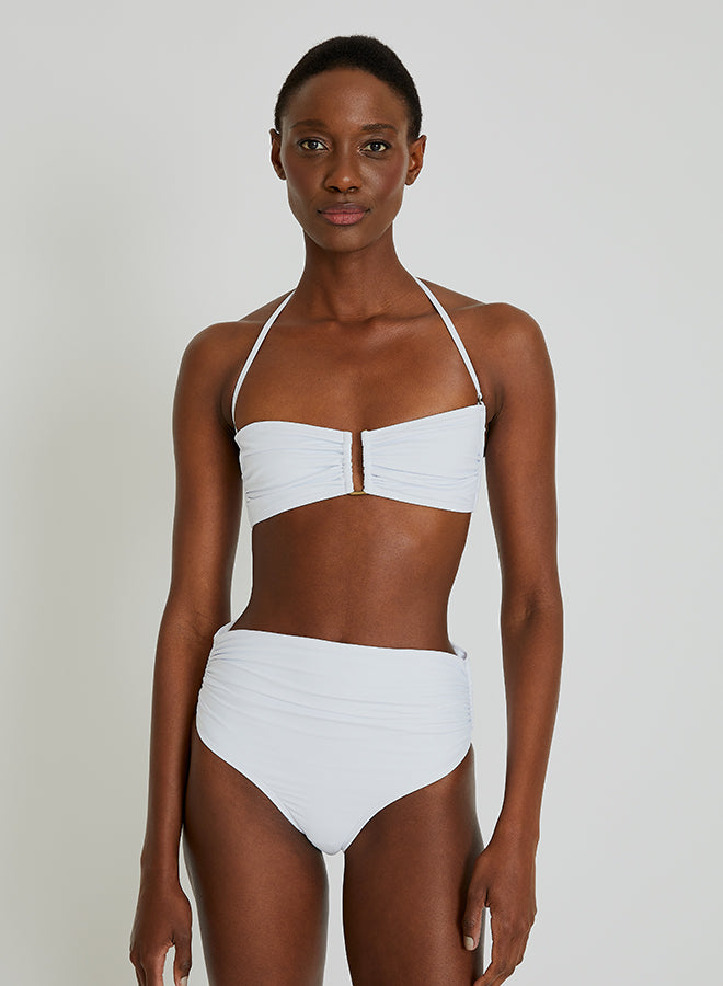Lenny Niemeyer High Waist Brazilian Bikini Bottom White CA027B