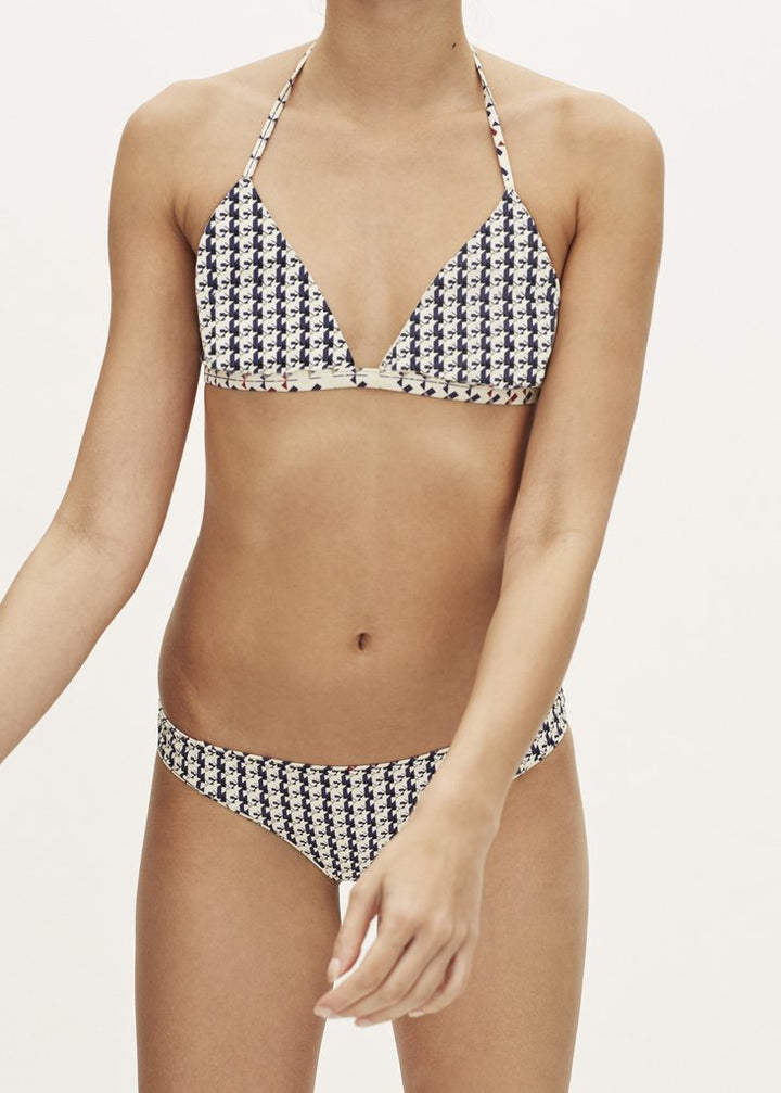 Reversible Triangle Bikini top in Combo Prism / Compact Navy