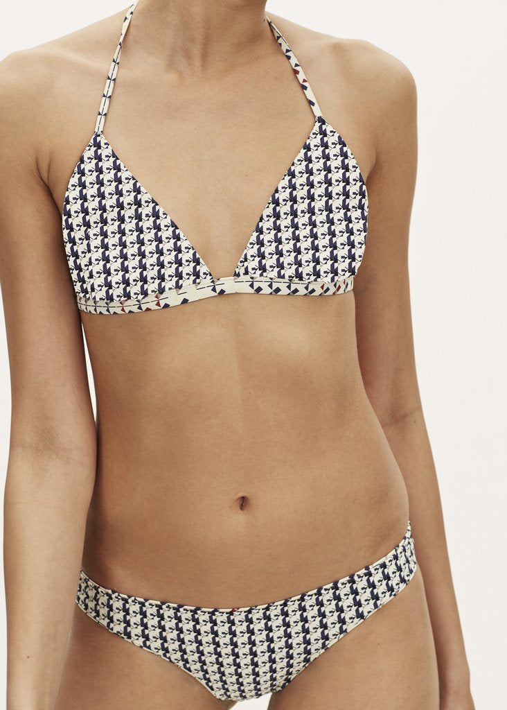Reversible Triangle Bikini top in Combo Prism / Compact Navy