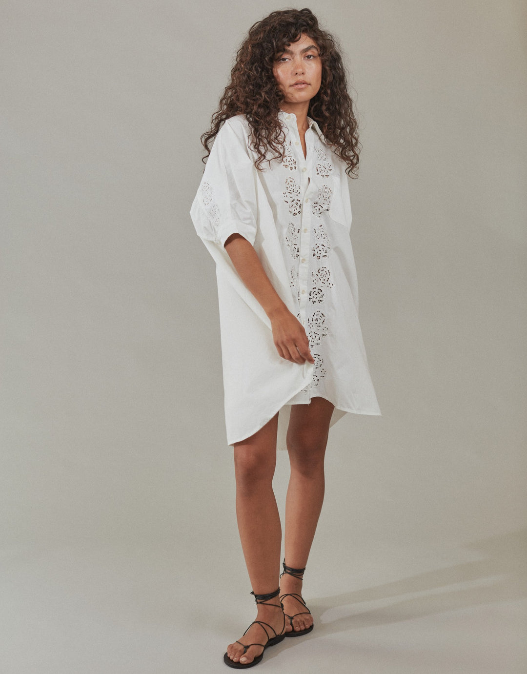 Acacia Dallas Organic Cotton Shirt Dress White