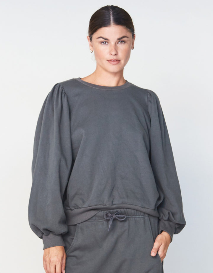 Acacia Nora Terry Sweatshirt in Slate Organic Cotton