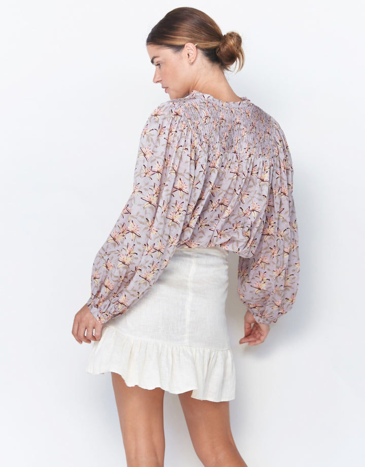 Acacia Simone Linen Short Skirt in Ivory