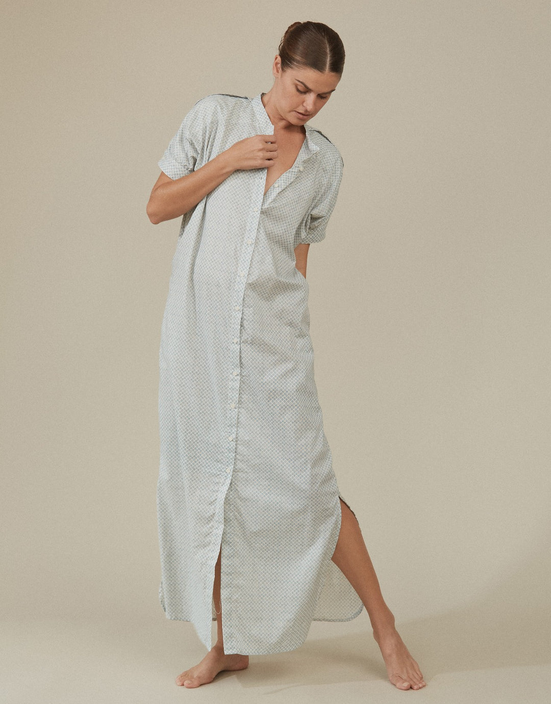 Acacia Swimwear Wynn Shirt Dress, Organic Cotton Lucky Stripe