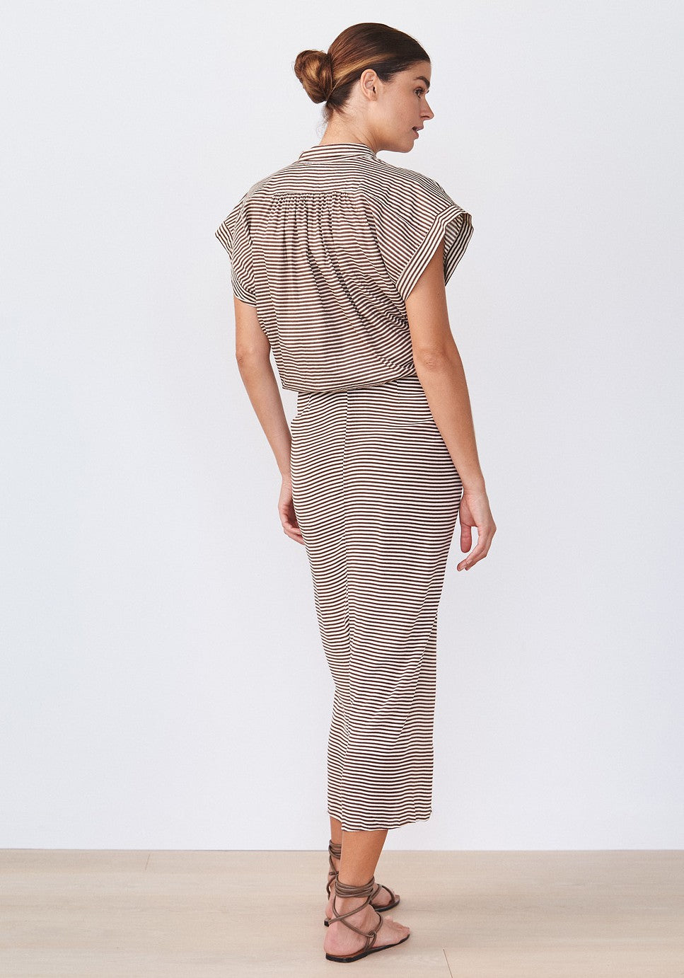 Acacia Rumi Stretch Silk Skirt in Brooklyn Stripe